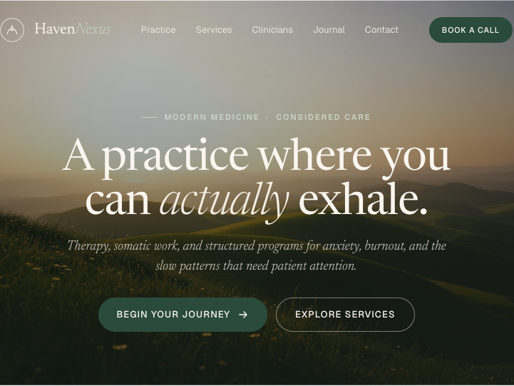 Haven Nexus Psychiatry website