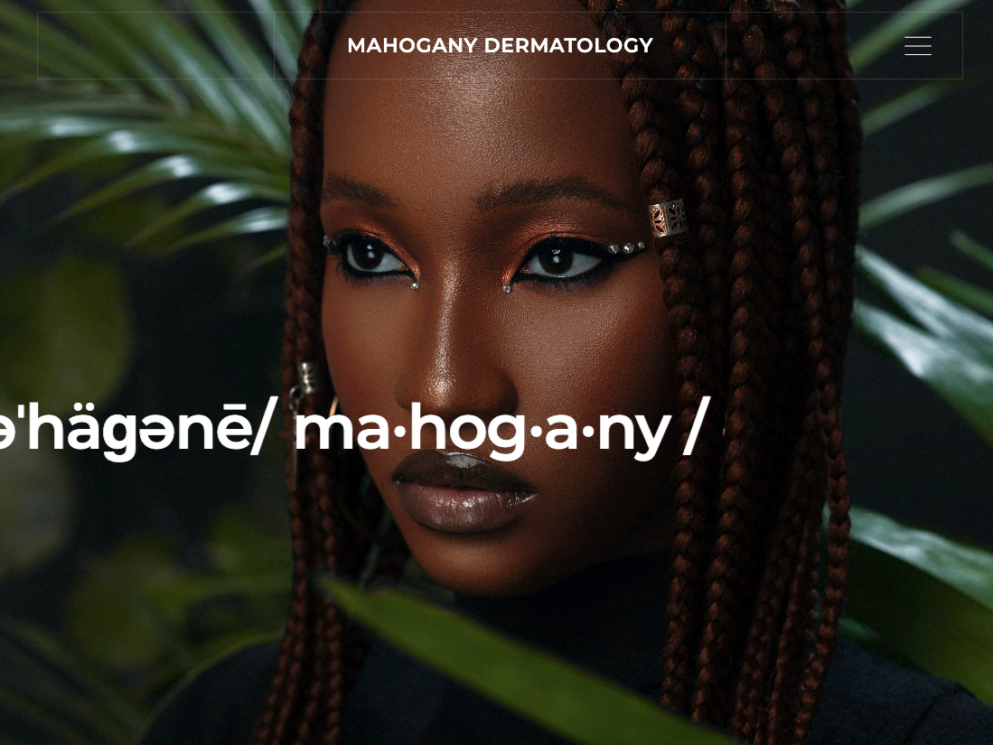 Mahogany Dermatology website